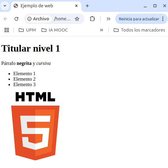 Estructura página HTML